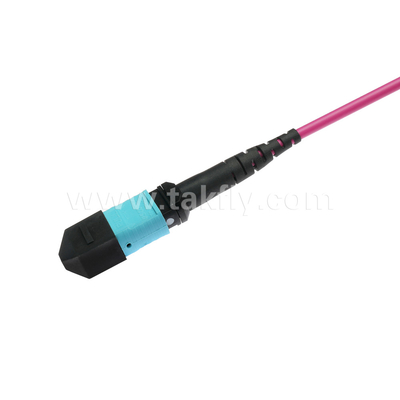 Элитный мультимод OM4 50/125, Пленум OFNP типа B MPO патч-шнур 1 м 3 фута MTP-12 PC Женщина к MTP-12 PC Женщина