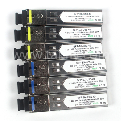 1.25G SFP BIDI оптический приемник модуль Tx1310/Rx1550nm 40KM SMF DDM LC CISCO JUNIPER HUAWEI совместимый