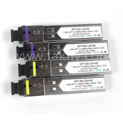 1.25G SFP BIDI Tx1550/Rx1490nm 80KM SMF DDM LC CISCO JUNIPER HUAWEI совместимый SFP оптический транзисторный модуль