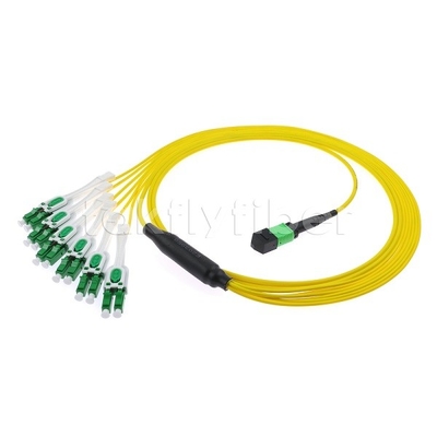 12F MPO-6x LC APC DX Uniboot SM Fiber Optic Patch Cord с никелевым рукавами диаметром 3,0 мм
