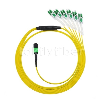 12F MPO-6x LC APC DX Uniboot SM Fiber Optic Patch Cord с никелевым рукавами диаметром 3,0 мм