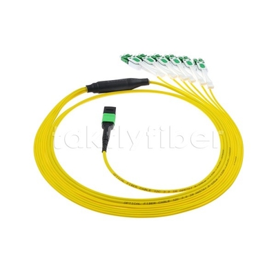 12F MPO-6x LC APC DX Uniboot SM Fiber Optic Patch Cord с никелевым рукавами диаметром 3,0 мм