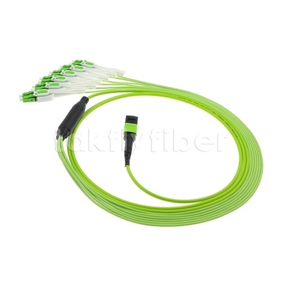 MPO / MTP Мужчина или женщина OM5 Fiber Optic Patch Cord 12F LC APC DX Uniboot