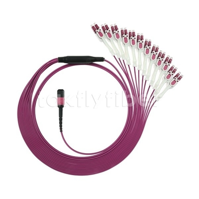 24F MTP 12x LC DX Uniboot OM4 Fiber Patch Cord для высокоскоростных сетей