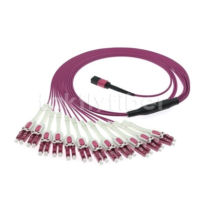 24F MTP 12x LC DX Uniboot OM4 Fiber Patch Cord для высокоскоростных сетей