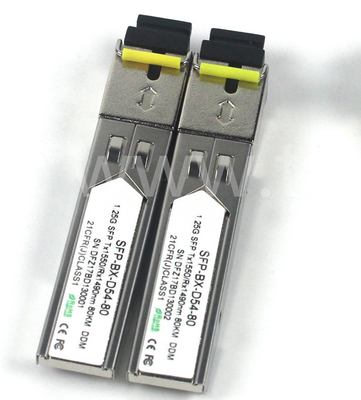 BIDI 1.25 G SFP Transceiver Tx1550/Rx1490nm 80KM SMF DDM LC CISCO JUNIPER HUAWEI совместимый