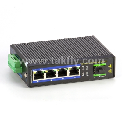 Промышленный POE Ethernet коммутатор 4-портовый Gigabit с SFP слотом