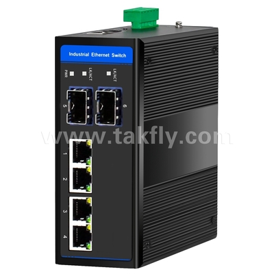 Промышленный POE Ethernet коммутатор 4 порта Gigabit 2 SFP DIN-рейка