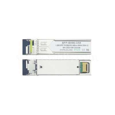 SFP 1.25gbps 80km LC Reach Tx1490nm/Rx1550nm Двунаправленный оптический приемник для центра обработки данных FTTX