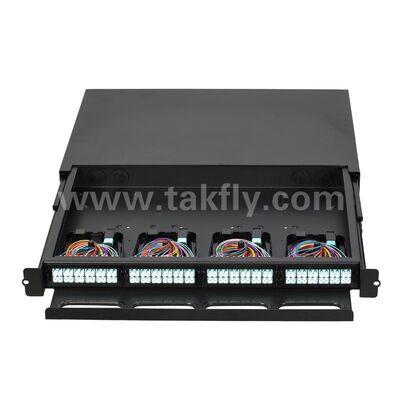 Высокая плотность 1U 19 дюймов 96F MPO MTP - LC SM MM Fiber Optical Patch Panel / Fiber Optic Chassis / Fiber Optic ODF / Fiber Optic Distribution Box для кассеты 24F MPO MTP-LC