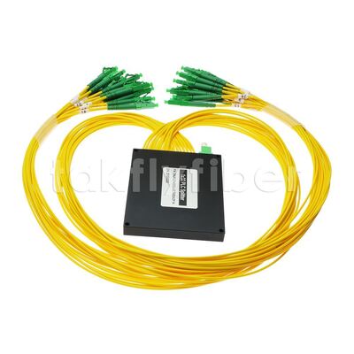 1x32 PLC Fiber Splitter with LC/APC Simplex Adapter Input and 2.0mm Pigtails Output for FTTH FTTX Applications