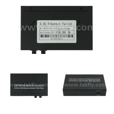 2.5G 2 Port Fiber 4 Port Copper Ethernet Switch с 10G Uplink и безвентарельным металлическим корпусом для расширения высокоскоростной сети