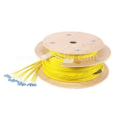Предварительно завершенный Patchcord 48Cores LC-LC Волоконно-оптический кабель для телекоммуникационного центра обработки данных