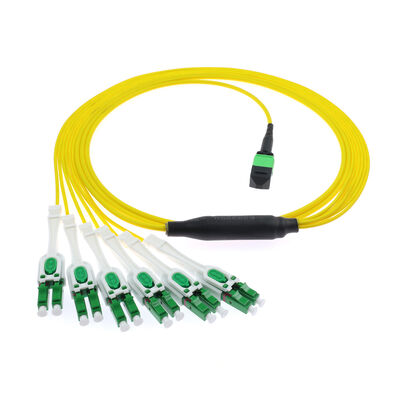 12-волоконный MPO/MTP на 6-портный LC APC Uniboot Breakout Patch Cord. ОС2 Однорежимный режим.