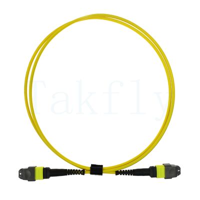 12F MTP(M) – MTP(F) Патч-корд APC, SM G657A1, 1 м, 3,0 мм, LSZH желтый, нечувствительный к изгибу колпачок, низкие потери
