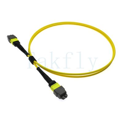 12F MTP(M) – MTP(F) Патч-корд APC, SM G657A1, 1 м, 3,0 мм, LSZH желтый, нечувствительный к изгибу колпачок, низкие потери