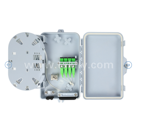 Ключевая коробка FTKS-1805-04A, 4 SC/APC SM SX адаптер, установленный Pigtail, FTTH FTTx Splicing Distribution Splitting Storage Cable Management Enclosure