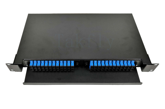 1U 48F Rack Mount Fiber ODF Сдвижный ящик, SC адаптер совместим