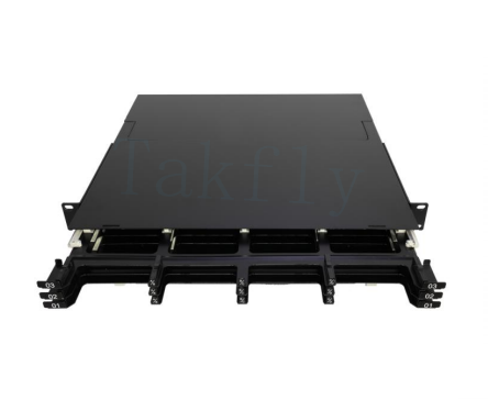 1U 144C Высокая плотность MPO Patch Panel 12 кассет, MPO в LC конверсия, предварительно завершенная для SAN / LAN / Data Center