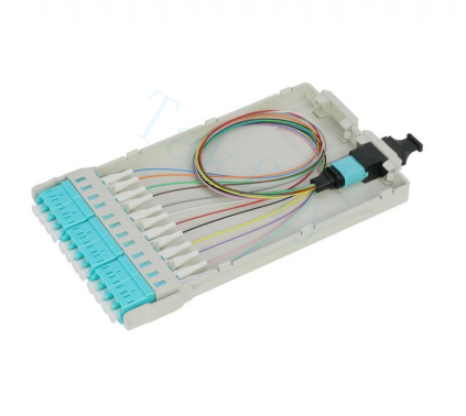 1U 144C Высокая плотность MPO Patch Panel 12 кассет, MPO в LC конверсия, предварительно завершенная для SAN / LAN / Data Center
