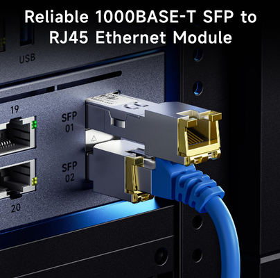 RJ45 Гигабитный модуль SFP   1000BASE-T Медный SFP-передатчик с 1,25 Гбит / с и низкой EMI