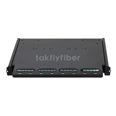 Патч-панель Takfly для монтажа в стойку высокой плотности с автоматическим управлением 12-волоконными кассетами MTP/MPO для центров обработки данных