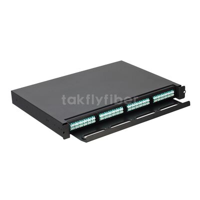 Патч-панель Takfly для монтажа в стойку высокой плотности с автоматическим управлением 12-волоконными кассетами MTP/MPO для центров обработки данных