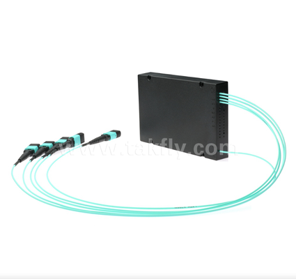 Сплиттер ПЛК 1×4 MPO/MTP OM3 — многоволоконный разветвитель высокой плотности для центров обработки данных