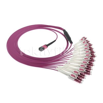 MPO/MTP Patchcord Fanout Uniboot LC Multimode OM4 Breakout Fiber Optic Cable for Data Center Cabling AI Telecom