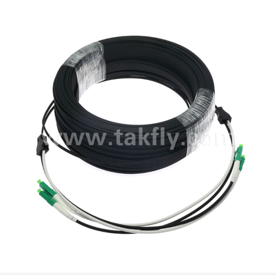 LC/APC Flat Drop Patch Cord - 2 Cor Duplex, предварительно соединенный, антивибрационный, в помещении для быстрого развертывания FTTH.