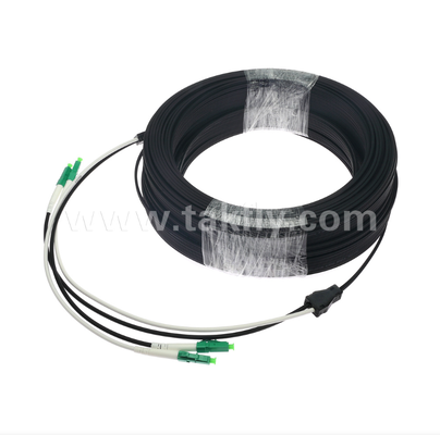 LC/APC Flat Drop Patch Cord - 2 Cor Duplex, предварительно соединенный, антивибрационный, в помещении для быстрого развертывания FTTH.