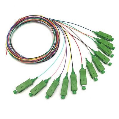 12 отрезка провода волокна одиночных режима PVC 0.9mm SC APC G657D цветов ядра 12