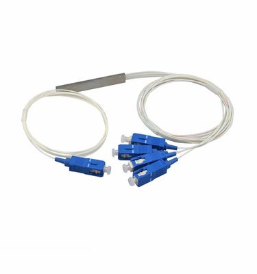 1x4 splitter PLC белого кабеля SC UPC 9/125 um G657A1 0.9mm мини
