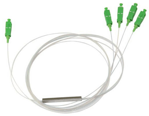 1x4 splitter PLC белого кабеля SC UPC 9/125 um G657A1 0.9mm мини