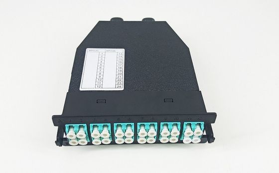 24 кассеты модуля пульта временных соединительных кабелей ядров MPO MTP оптических для центра данных