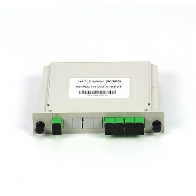 тип Splitter кассеты одиночного режима G657A1 LGX 1x4 SC/APC PLC оптического волокна в FTTx