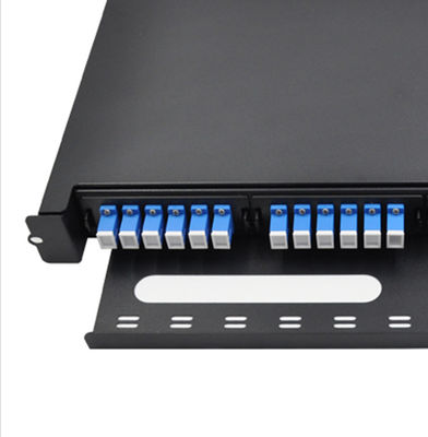 SC 24 переносит пульт временных соединительных кабелей оптического волокна скольжения держателя шкафа 1U для шкафа центра данных