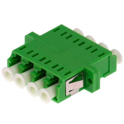 Переходник оптического волокна квадрацикла LC APC с зеленым цветом фланца однорежимным для телекоммуникаций