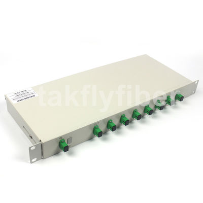 Splitter G657A1 волокна одиночного режима держателя шкафа Splitter 1U PLC 1×8