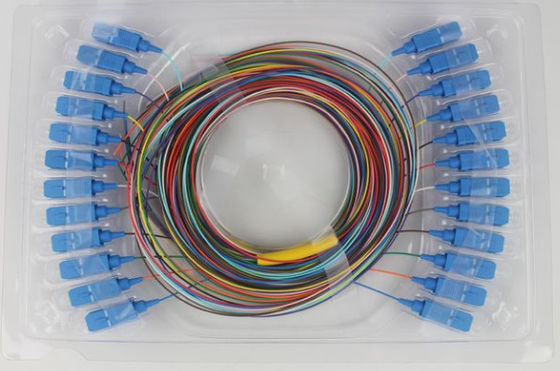 12 PVC SC UPC однорежимных 9/125μM LSZH отрезка провода оптического волокна цвета