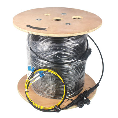 На открытом воздухе водоустойчивое MPO/MTP - кабель проламывания оптического волокна LC однорежимный