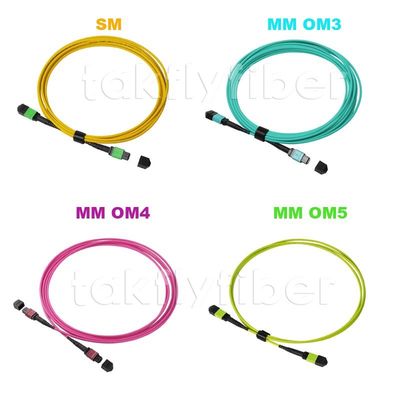 12/24 кабелей SM G657A1 OM3 OM4 OM5 3.0mm оптического волокна MTP MPO ядров