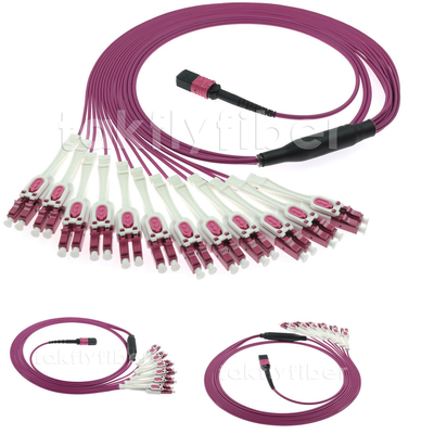 24 гибкого провода волокна OM4 кабеля оптического волокна MPO ядров мультимодных