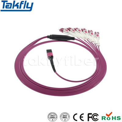 Тип элиты мультимодный кабель разветвителя высокой плотности 12C MTP-LC OM4 кабеля проламывания OM4 MPO-LC