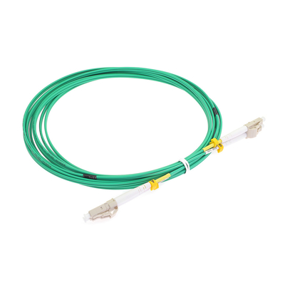 Волокно гибкого провода дуплекса OM3 LSZH LC UPC привязывает мультимодный зеленый цвет