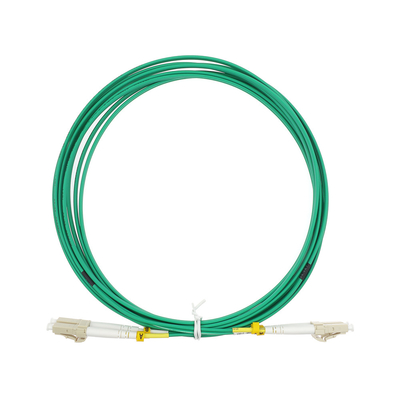 Волокно гибкого провода дуплекса OM3 LSZH LC UPC привязывает мультимодный зеленый цвет