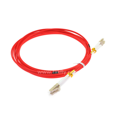 Цвет OM2 50/125nm гибкого провода волокна дуплекса LSZH LC красный