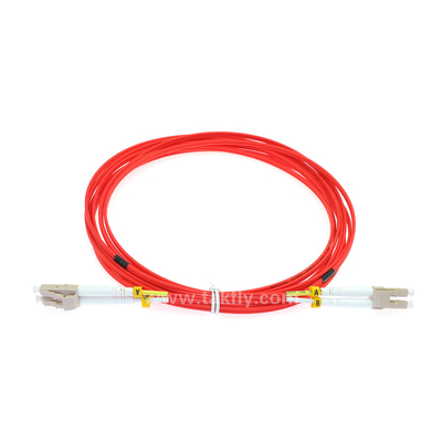 Цвет OM2 50/125nm гибкого провода волокна дуплекса LSZH LC красный