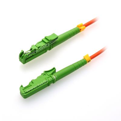 Гибкий провод кабеля многорежимного волокна соединителя зеленого цвета кабеля оптического волокна E2000 APC