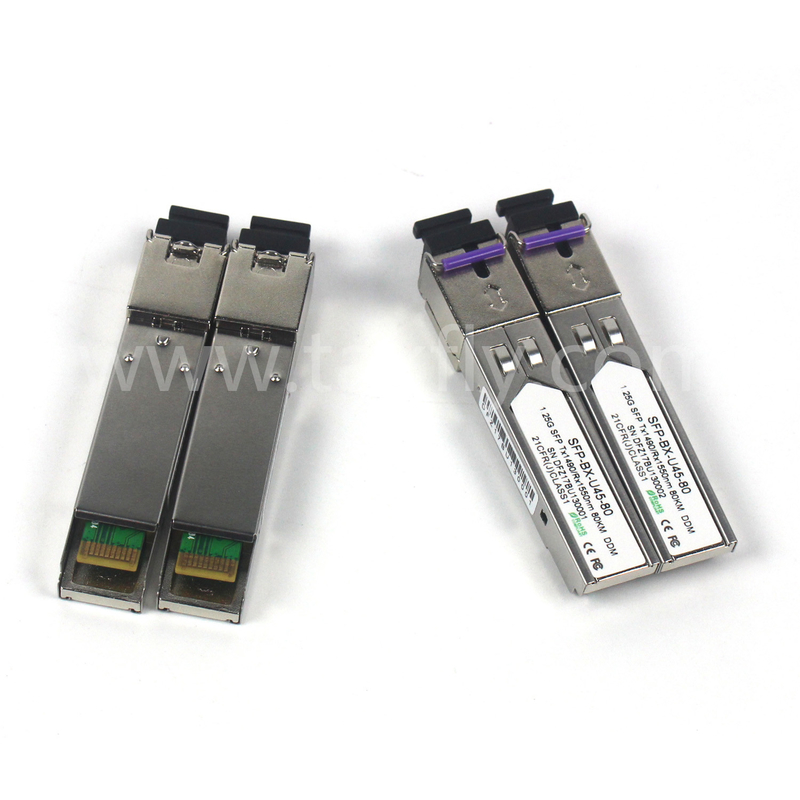 1.25G SFP BIDI Tx1550/Rx1490nm 80KM SMF DDM LC CISCO JUNIPER HUAWEI совместимый SFP оптический транзисторный модуль
